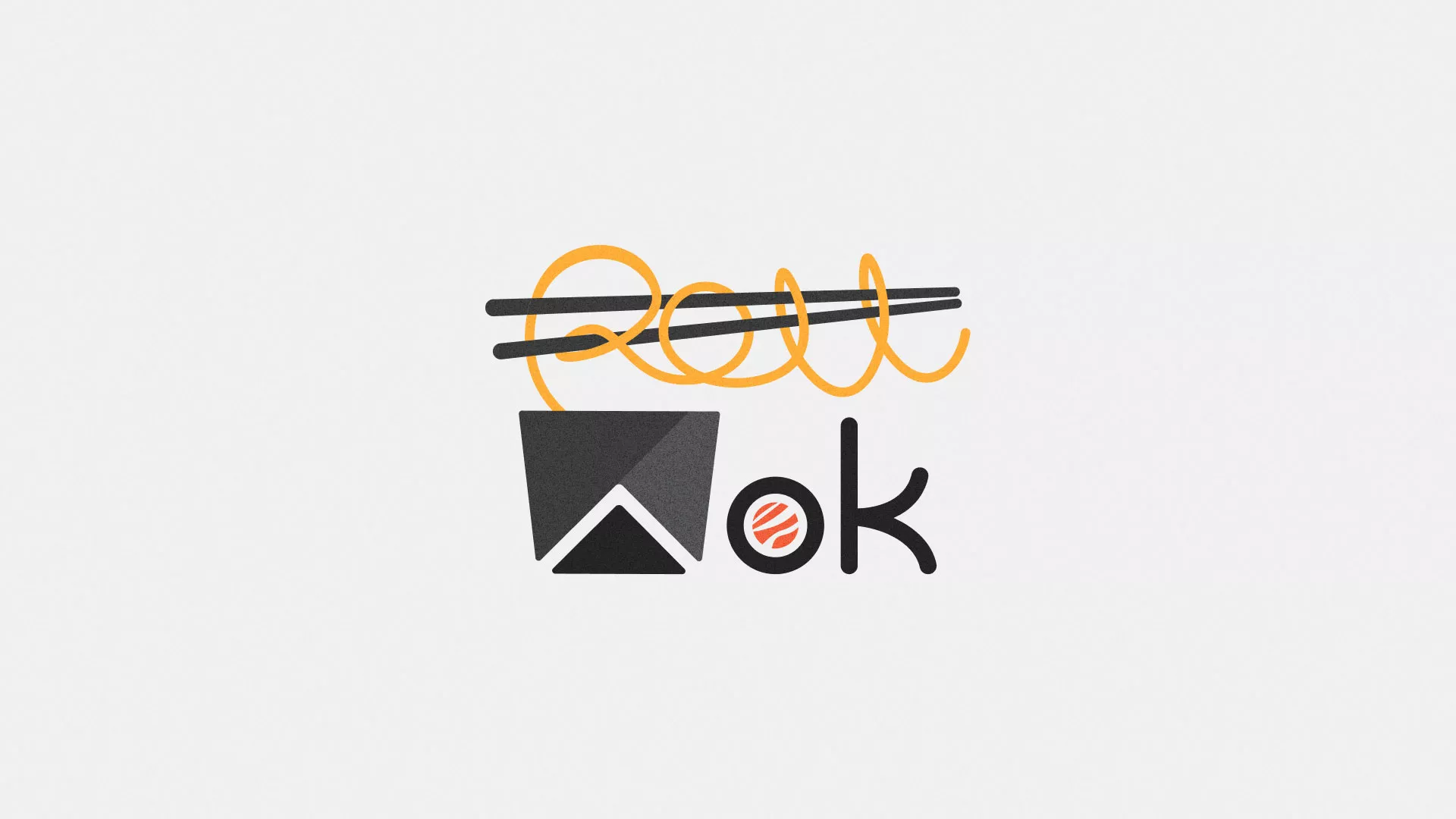Разработка логотипа суши-бара «Roll Wok Club» в Ломоносове